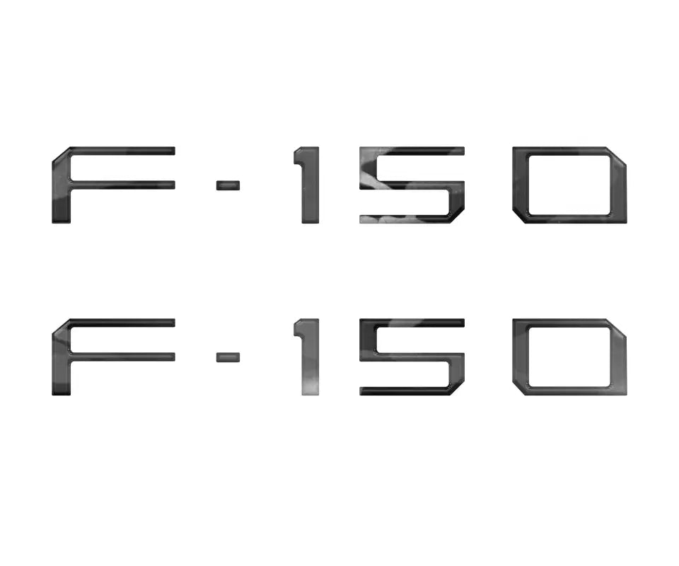 Two sets of metallic F-150 emblems for Ford F-150 Lightning charge port lid upgrade