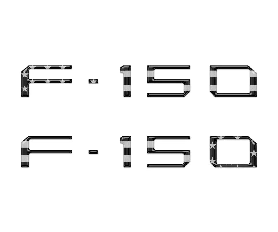 Two sets of F-150 emblems for charge port lid and port lid replacement on Ford F-150 Lightning