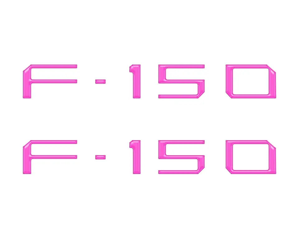 Pink F-150 emblems for charge port lid inserts on 2022-2024 Ford F-150 Lightning