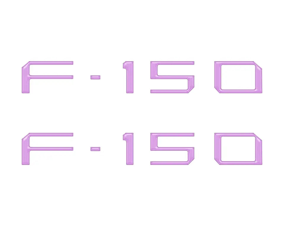 Two sets of purple F-150 emblems for Ford F-150 Lightning charge port lid or port lid replacement