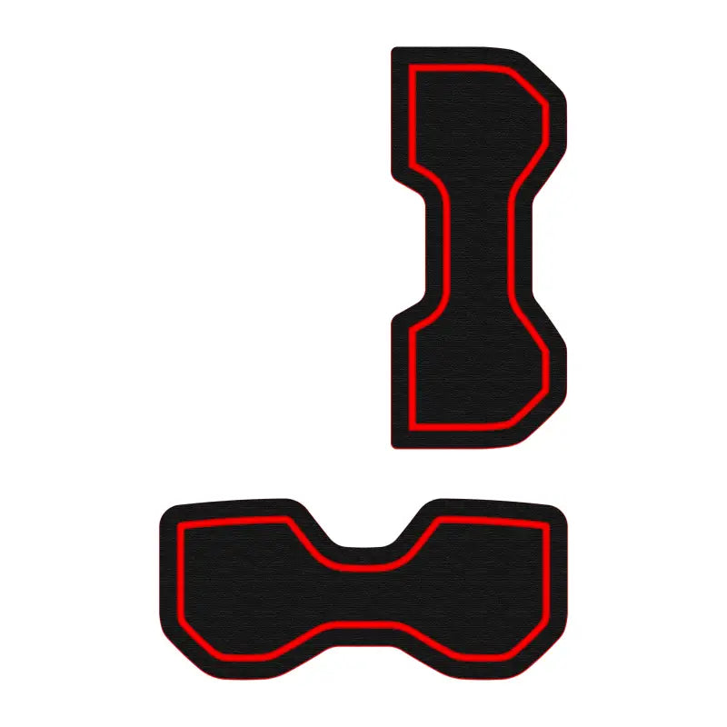 Set of black foam inserts with red trim designed for cup holders in 2022-2024 Toyota Tundra and 2023-2024 Toyota Sequoia.
