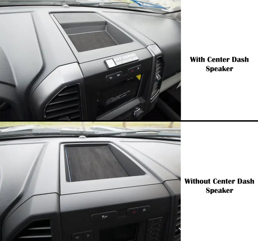 Ford F-150 cup holder inserts comparison on truck dashboard display