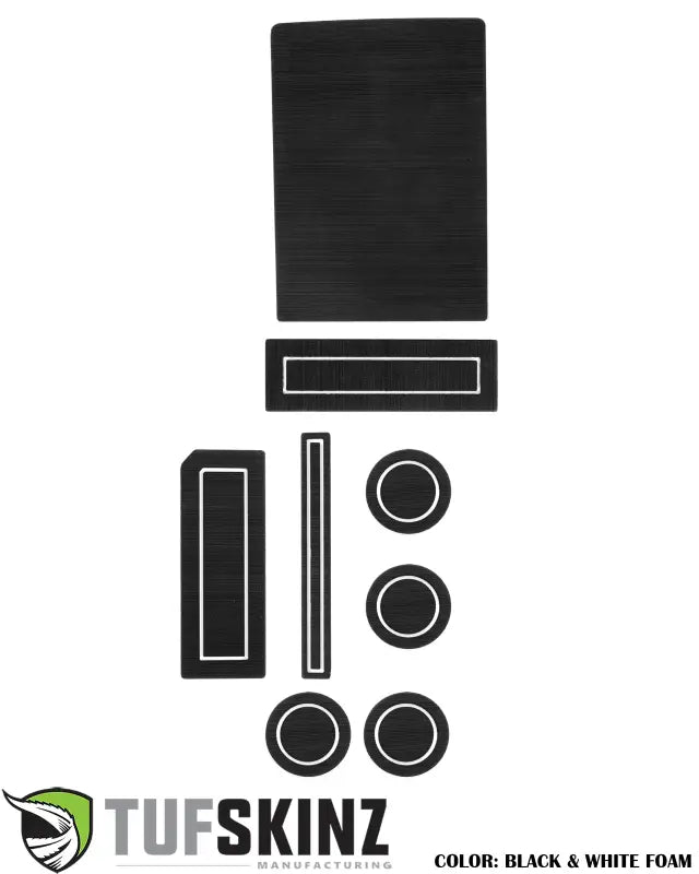 Black and white foam interior trim kit for cup holder inserts in 2015-2016 Ford F-150
