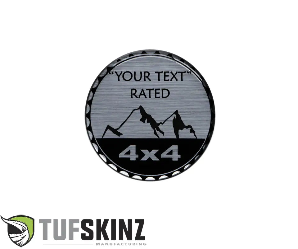 Round 4x4 mountain emblem of the custom rated badge for Jeep vehicles