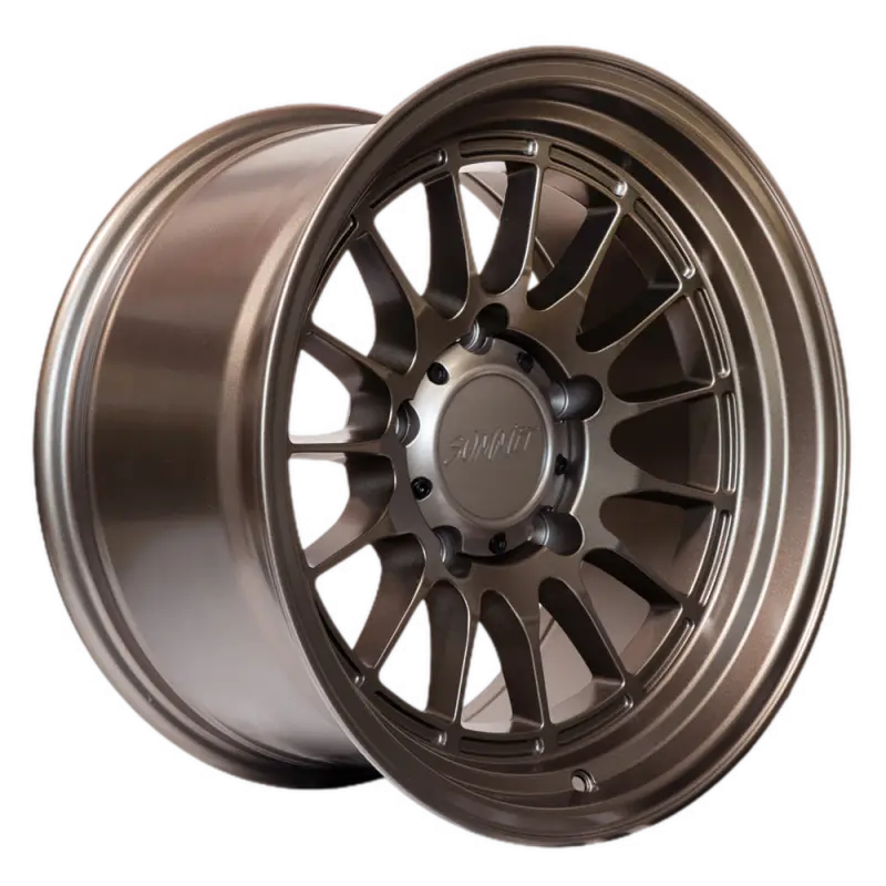Side view of DAKAR matte bronze wheel, showcasing its 17x9.0 size, 5 lug configuration, +0 offset, and durable multi-spoke design for off-road use.