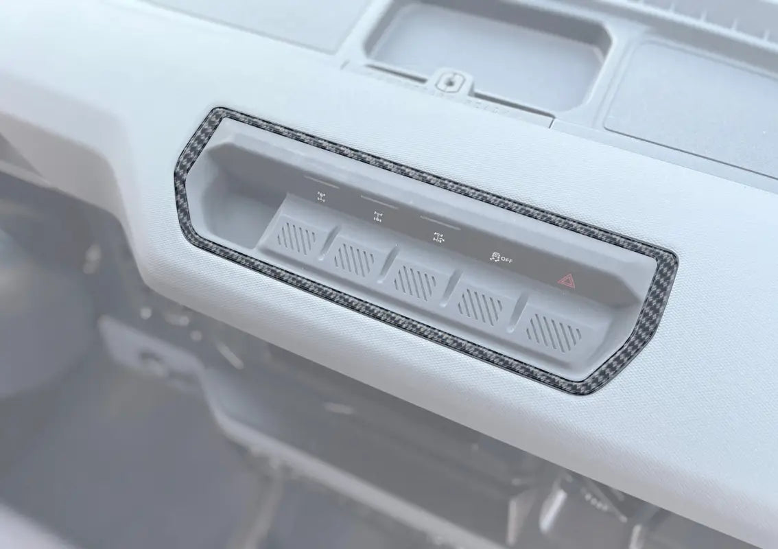 Car dashboard button panel with switch panel accent for 2021-2024 Ford Bronco