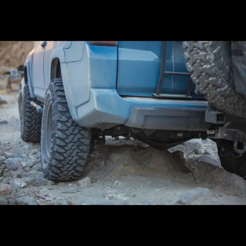 Rear view of a 5th Gen 4Runner 2010+ equipped with a diff skid plate, demonstrating off-road capability and undercarriage protection.