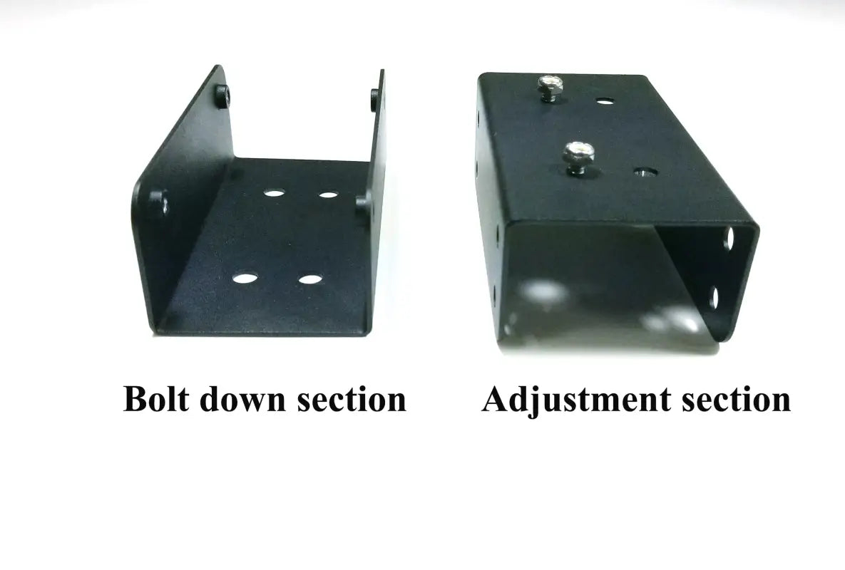 TemboTusk riser blocks showing bolt-down and adjustment sections, ideal for customizing slide track height.