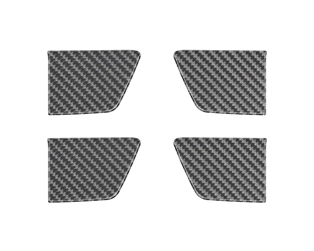 Set of four carbon fiber door handle pocket accent trims compatible with Toyota Tundra 2022-2024 and Sequoia 2023-2024 models.