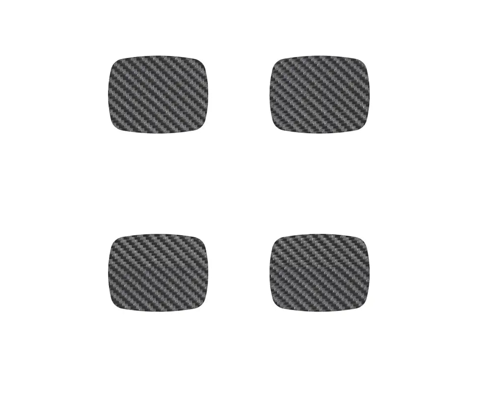 Set of four carbon fiber-style door handle protective inserts for 2016-2023 Toyota Tacoma and 2010-2024 Toyota 4Runner, displayed on a white background.