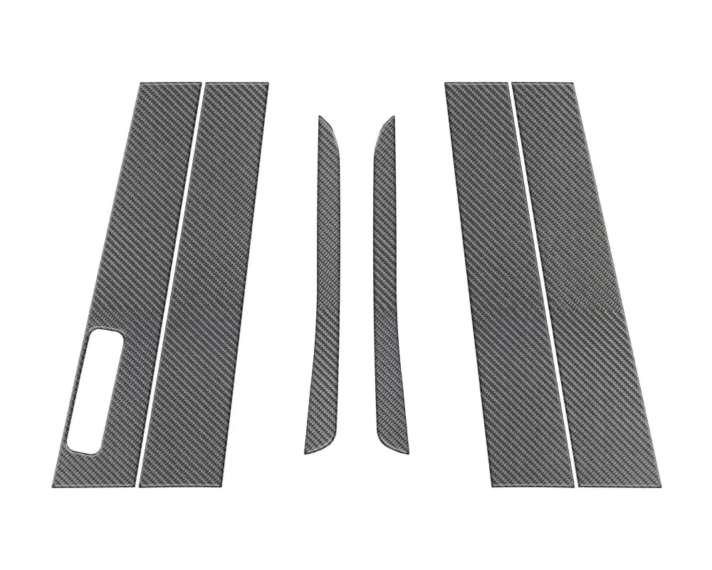 Carbon fiber door pillar accent overlays for Ford Maverick 2022-2024 interior trim