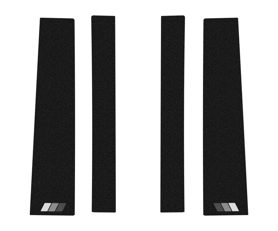 Textured black door pillar accent trims with gray and white tri-color accents for Toyota FJ Cruiser, providing a subtle style.