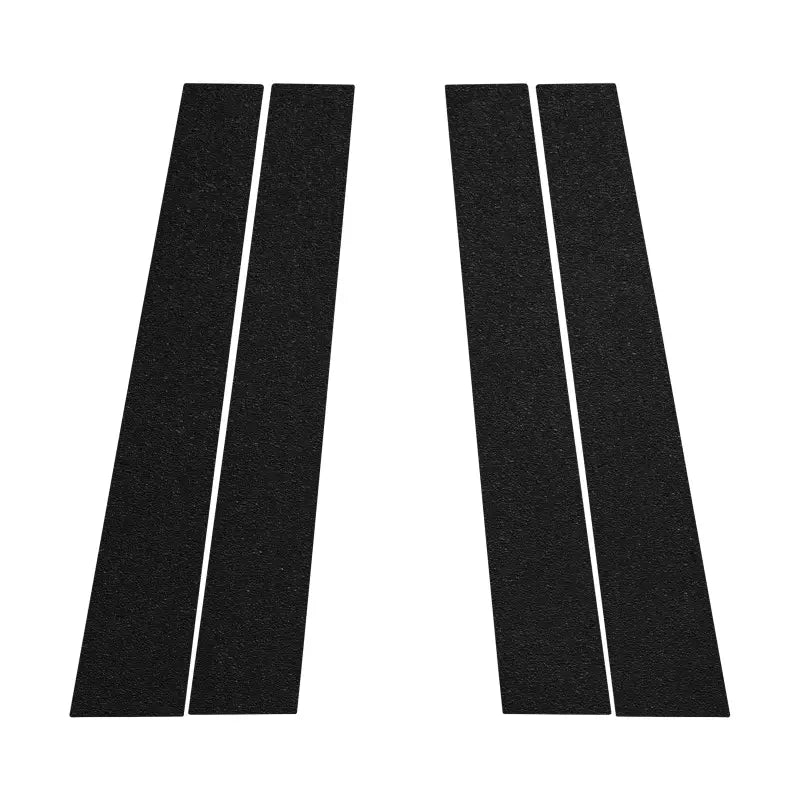 Plain black textured door pillar accent trims for Toyota 4Runner, ideal for a clean and minimalist look.