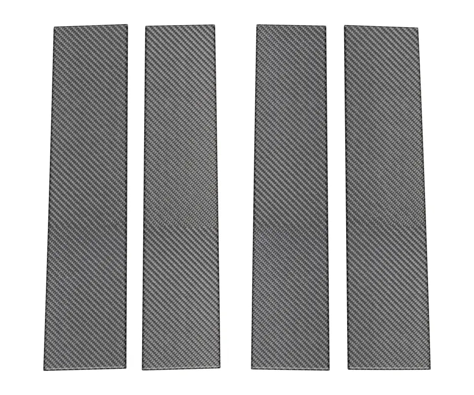 Four carbon fiber textured door pillars accent trim strips for Ford F-150 2015-2024