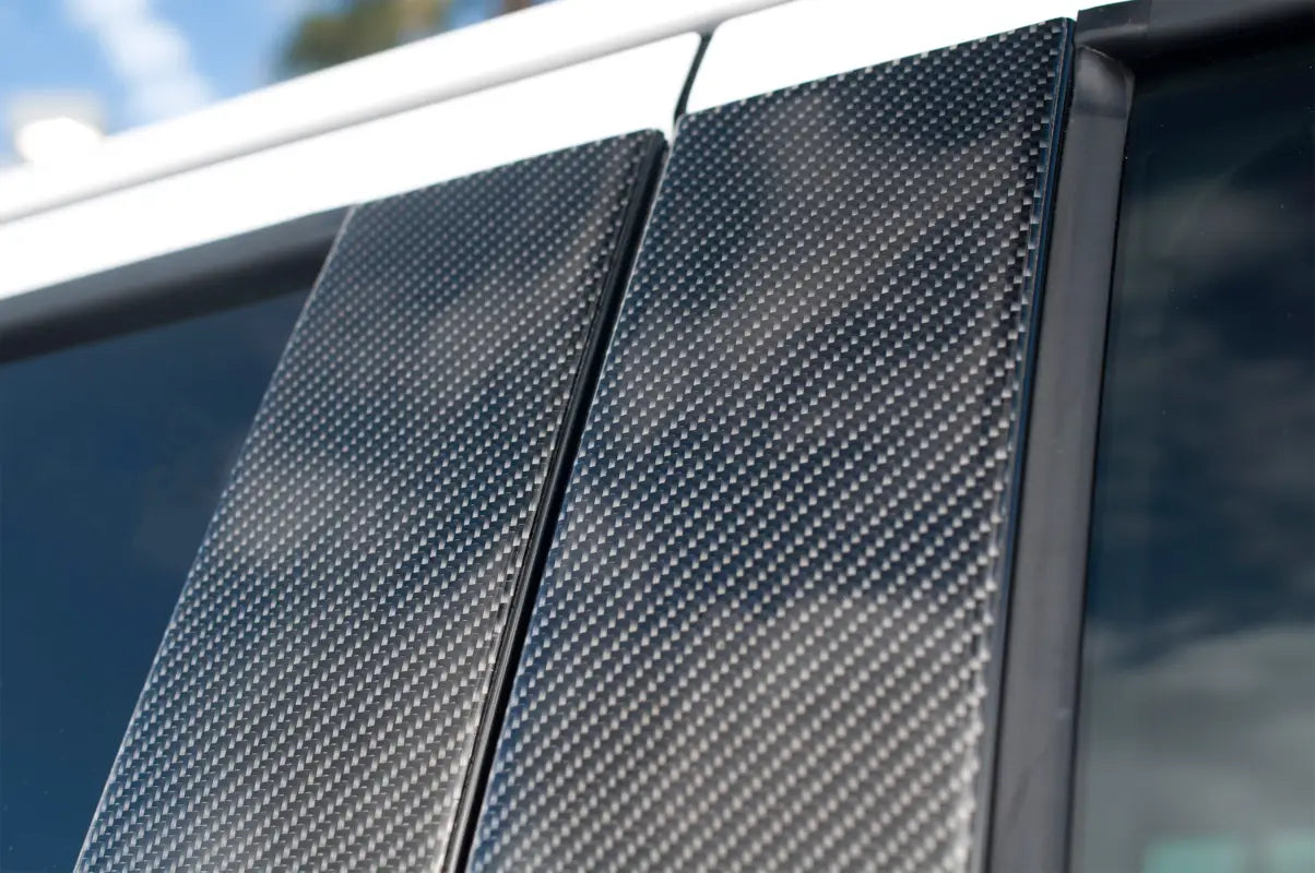 Carbon fiber door pillars accent trim for Ford F-150 2015-2024 door pillars