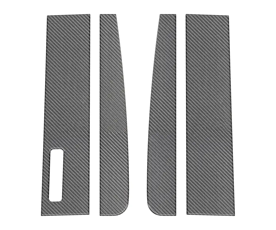Carbon fiber patterned door pillars accent trim for Ford F-150 2015-2024