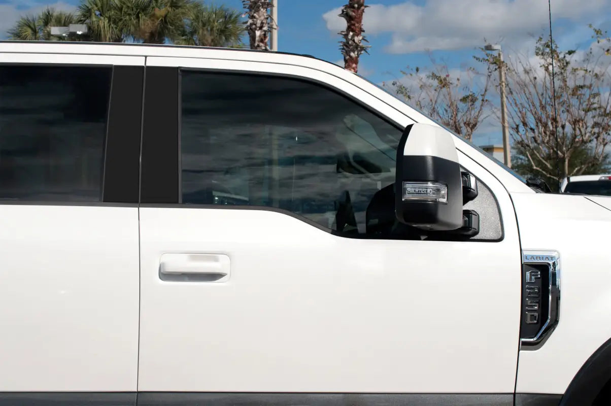 White pickup truck door pillars accent trim for Ford Super Duty 2017-2022