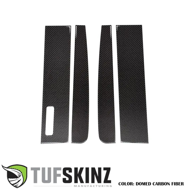 Regular Cab Door Pillars w/Key Pad cut out Fits 2017-2021 Ford Super Duty Real Carbon Fiber(Domed)