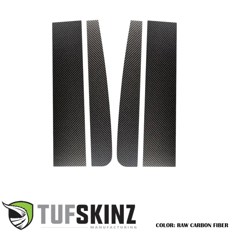 Regular Cab Door Pillars Accent Trim Fits 2017-2020 Ford Super Duty Real Carbon Fiber(Raw)