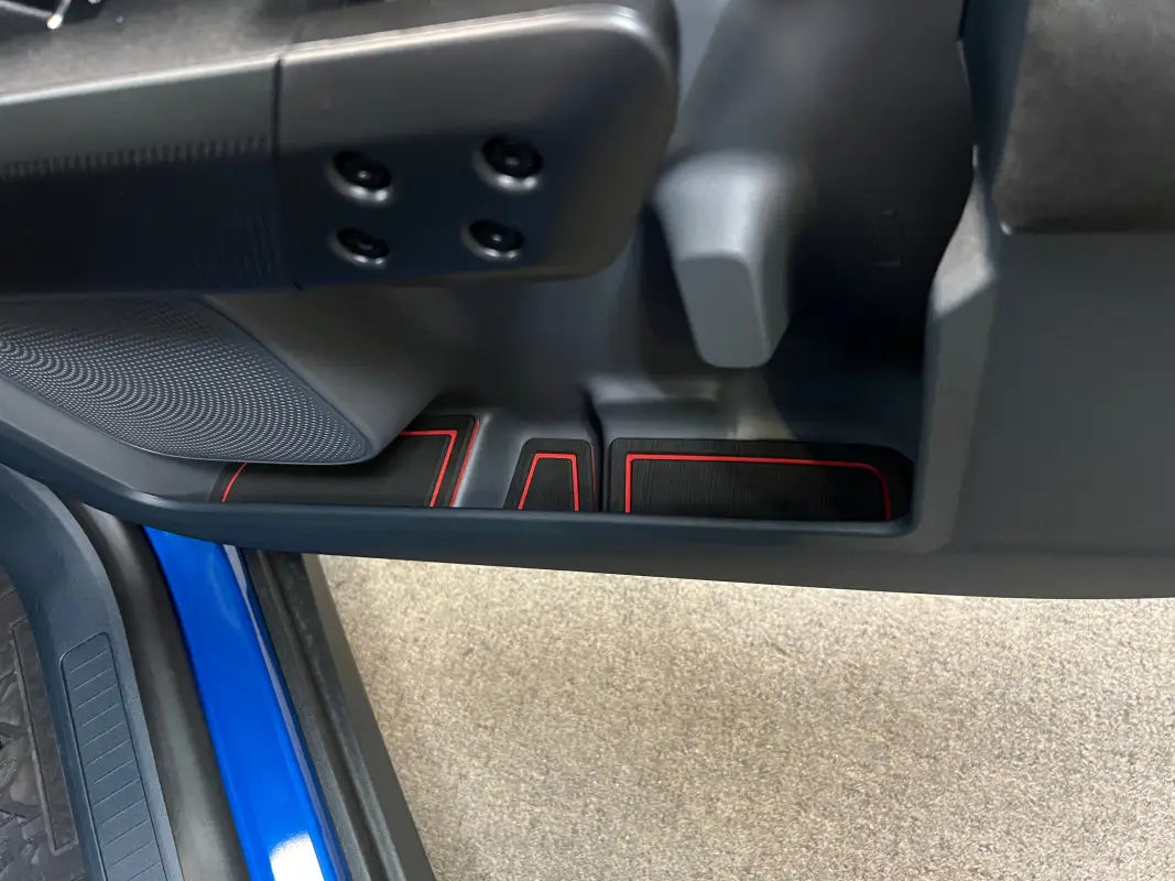 Door pocket foam inserts with red trim for Ford Maverick 2022-2024 door pocket storage
