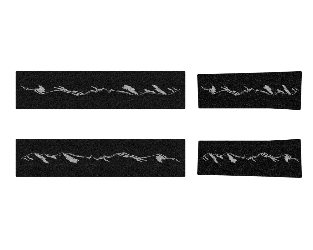 Mountain range patterned door sill protection overlays for Ford Bronco Sport 2021-2024