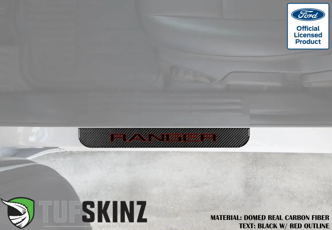 Supercrew Front Door Sill Trim Accent Trim Fits 2019-2020 Ford Ranger Black w/Red Outline