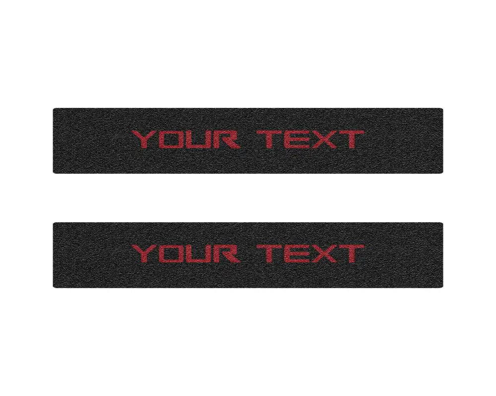 Black textured door sill protection overlays for Chevrolet Colorado 2015-2022