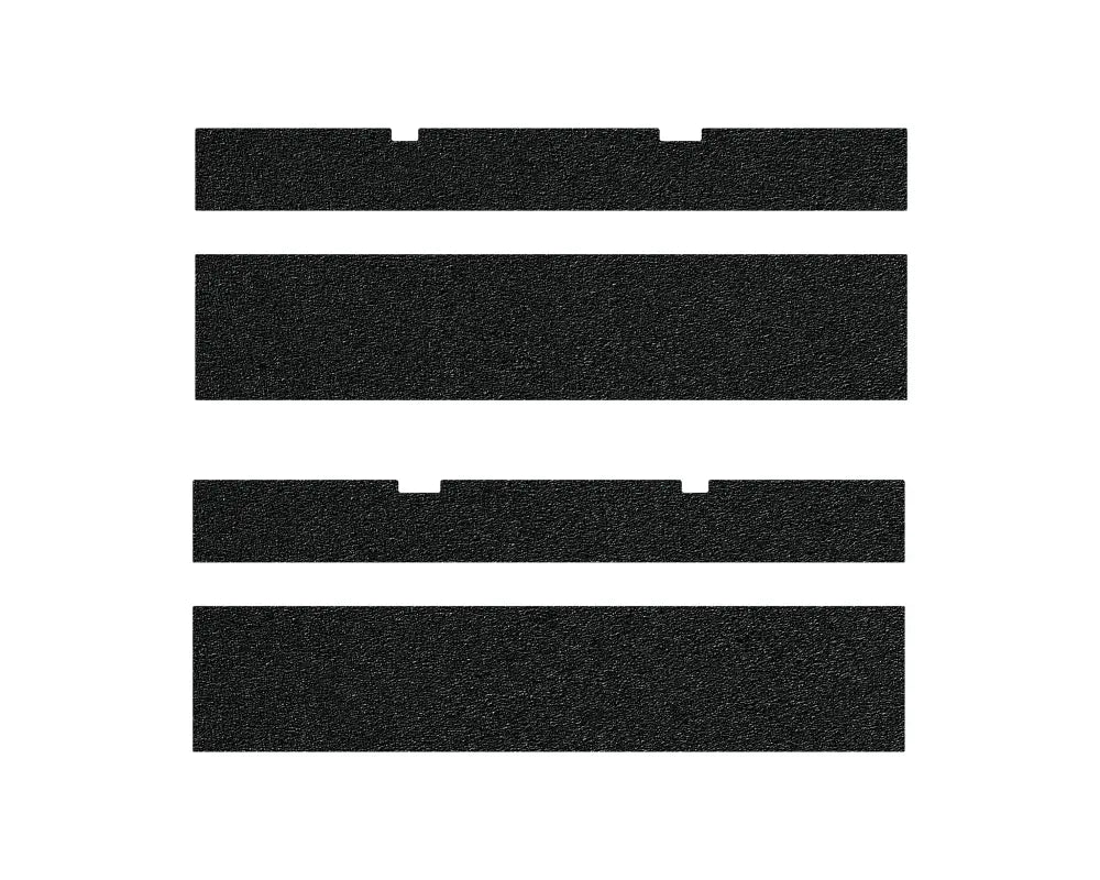 Set of plain black door sill protection overlays for 2022-2024 Toyota Sequoia, featuring a durable textured finish.