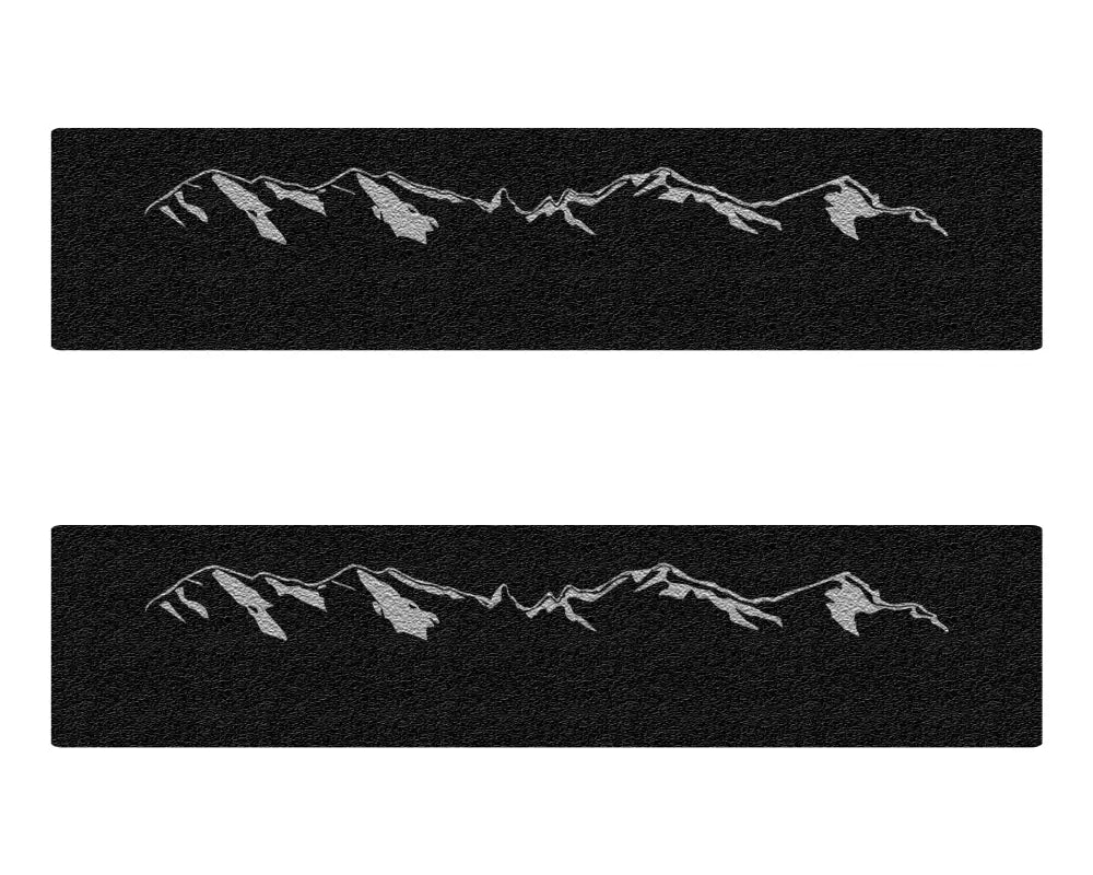 Black mountain range decals for door sill protection and sill protection overlays for Ford Ranger
