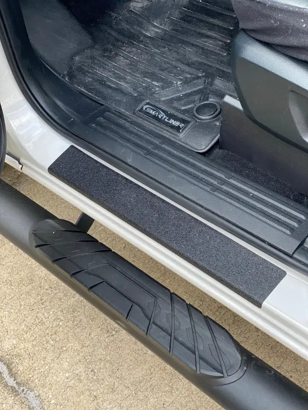 Black running board door sill protection overlays for 2019-2023 Ford Ranger