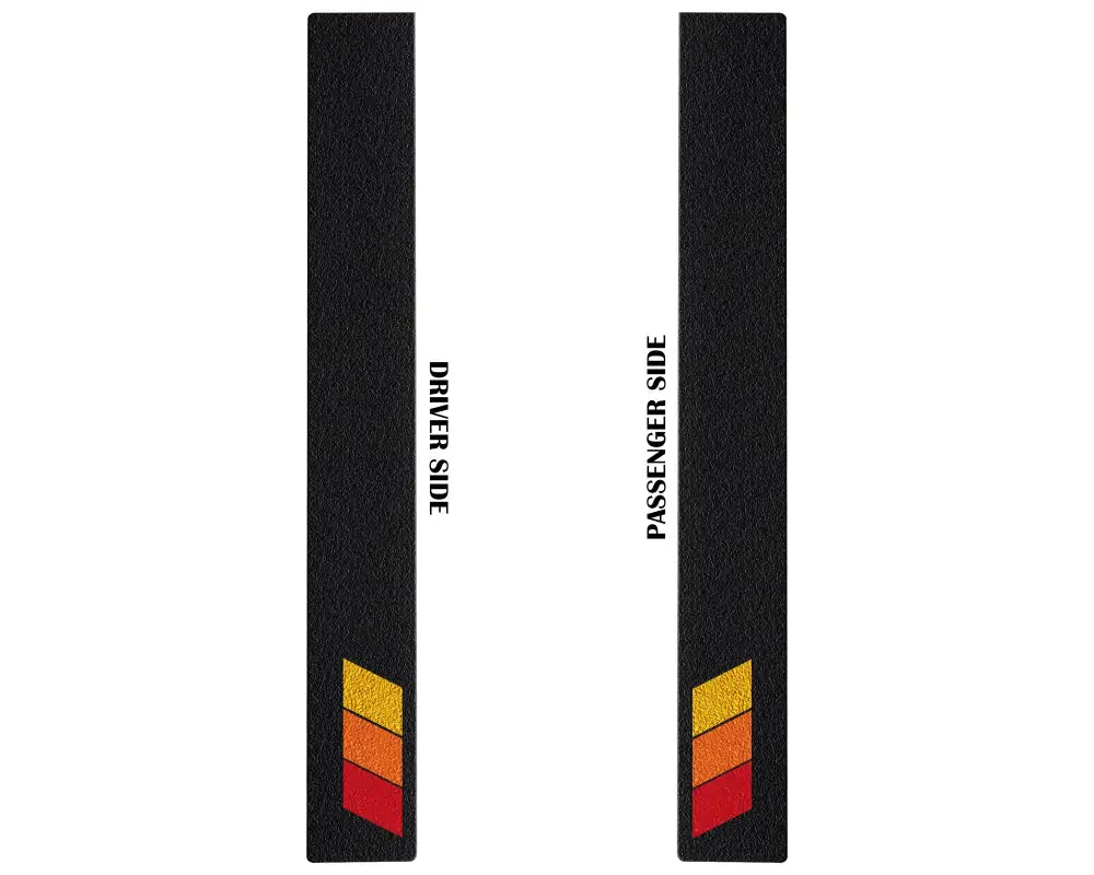 Driver and passenger side door sill overlays with tri-color accents, compatible with Toyota Tundra 2007-2021 models.