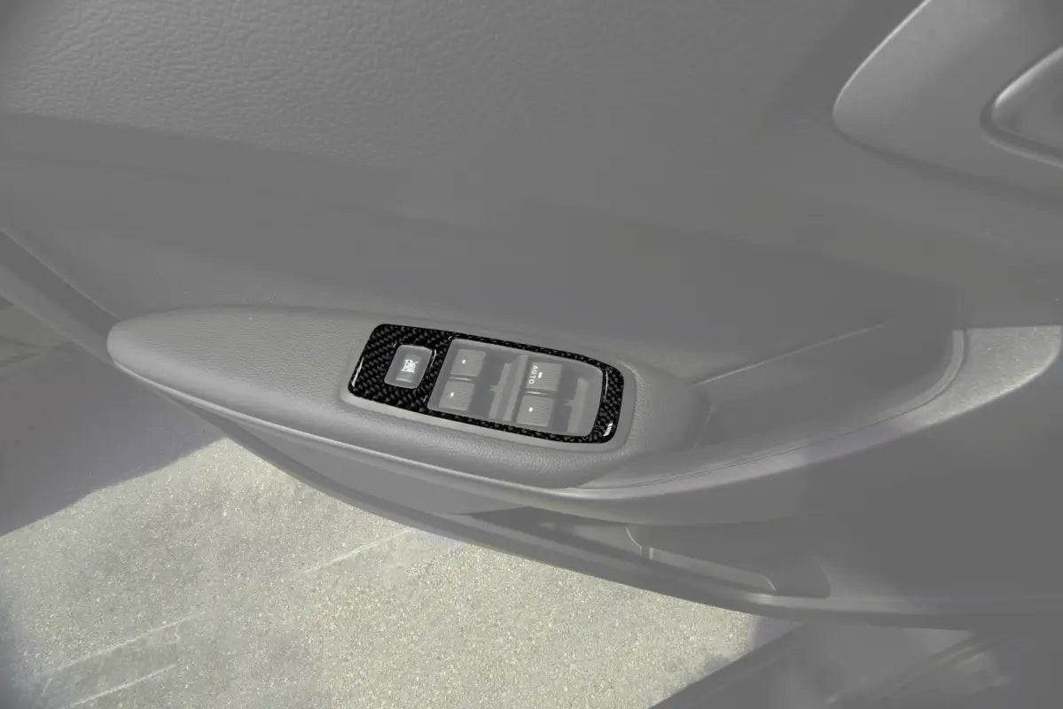 Car door window switch panel with door switch accent overlays for Ford Ranger 2019-2023