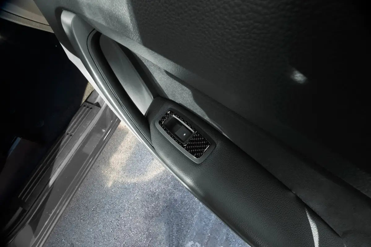 Door switch accent overlays for Ford Ranger 2019-2023 interior door panel