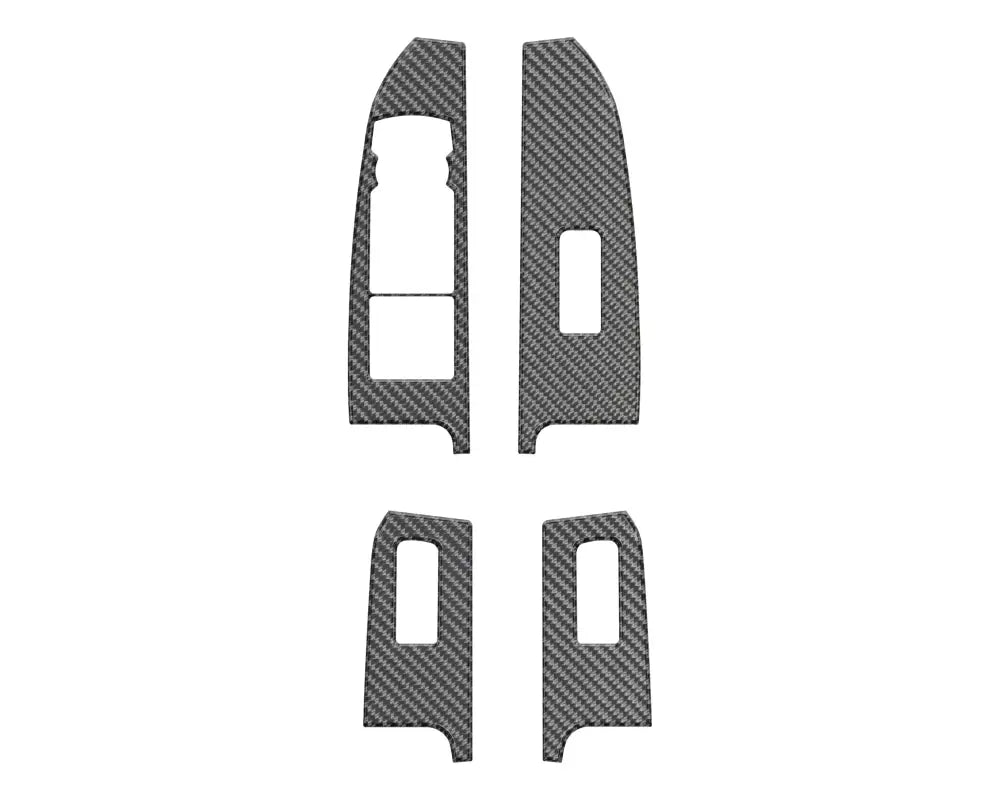 Carbon fiber door switch accent overlays for Ford Maverick 2022-2024 interior trim
