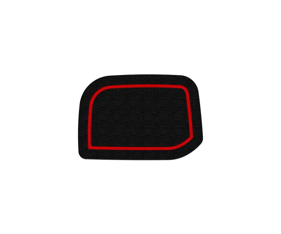 Standalone driver side dash cubby foam insert with red trim, compatible with 2019-2024 Toyota Rav4, ideal for interior customization.