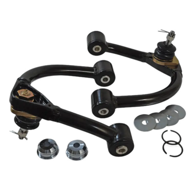 Eibach Pro-Alignment adjustable front upper control arm kit for Toyota Tundra 2000-2006. Includes OE-style ball joints and hardware for improved suspension performance.
