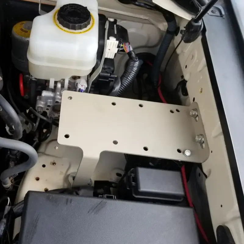 4Runner engine tray mounted on the driver side of a 5th Gen 2010-2019 engine bay, designed for fuse blocks and S-Pods installation.