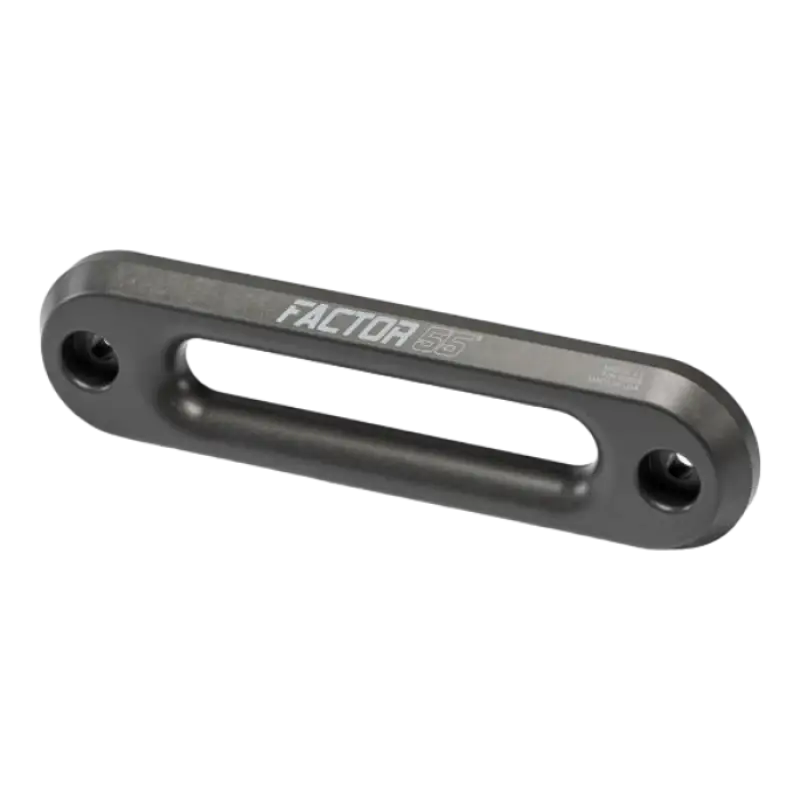 Factor 55 Fairlead in thick aluminum with CNC machined design, featuring a hard anodized finish for durability and compatibility with ½” tube thimbles.