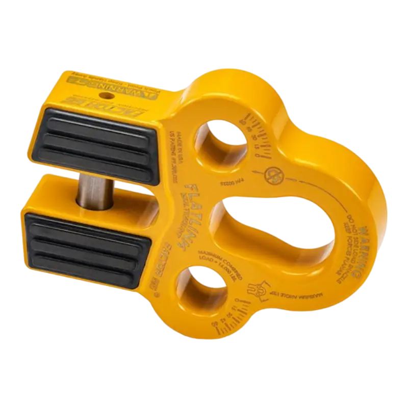 Yellow Factor 55 Flatlink Multimount winch accessory designed for secure recovery with closed system winching and 16,000 lbs max load.