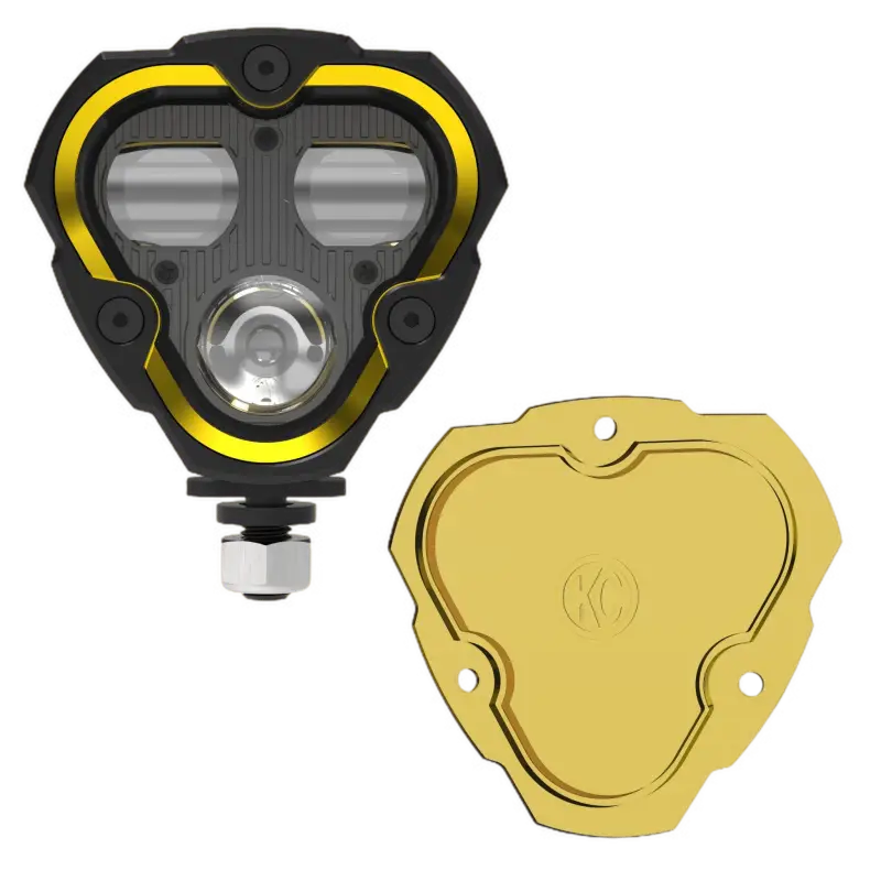 FLEX ERA 3 Fog Light with dual mode functionality, featuring a black housing and clear lens, alongside a yellow lens cover for versatile lighting.