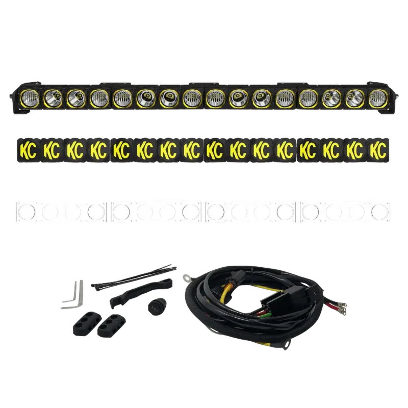 FLEX ERA® LED Light Bar 40-inch Master Kit with linkable, curvable design, customizable beam pattern, and included wiring harness and mounting hardware.