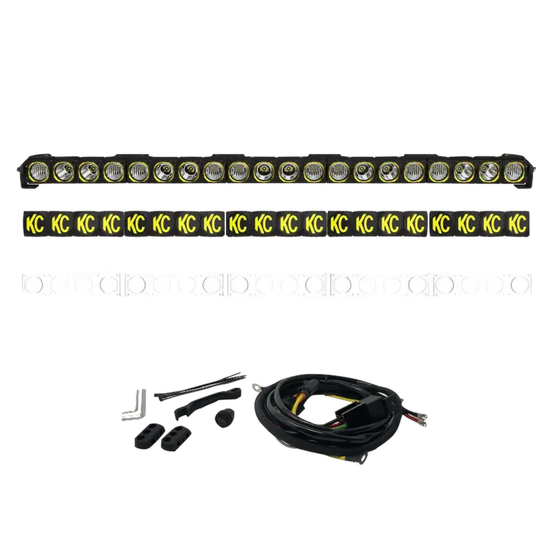 FLEX ERA® LED Light Bar - 50-inch KC Kit with high-output LEDs, customizable combo/spot lenses, wiring kit, and mounting hardware.
