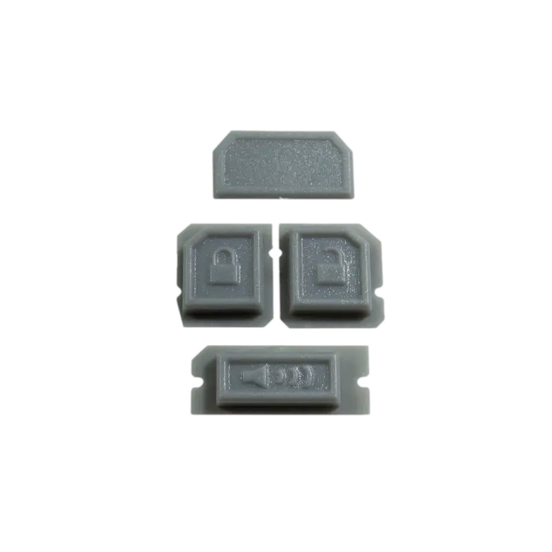 FlipFob 4Runner Pack - Gray Button Set including LOCK, UNLOCK, PANIC, and blank buttons. Compatible with Toyota 4Runner FlipFobs.