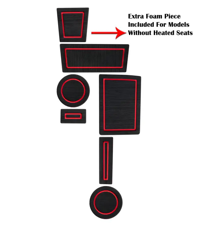 Complete set of FOAM cup holder inserts for Toyota 4Runner, designed for 2010-2024 models, with extra piece for non-heated seats.