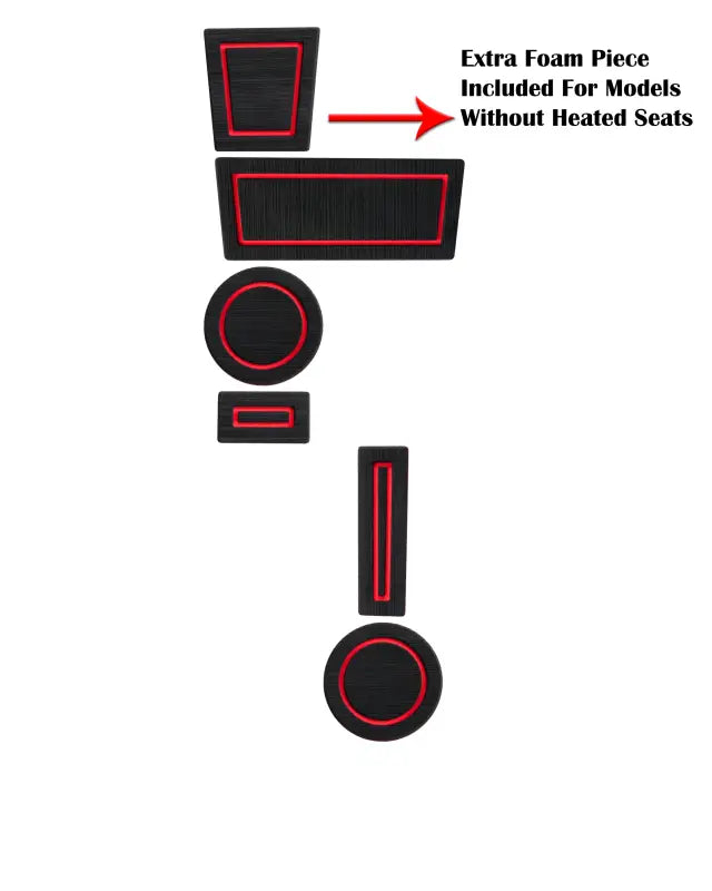 FOAM cup holder inserts for Toyota 4Runner, featuring an additional piece for non-heated seat models, compatible with 2010-2024.