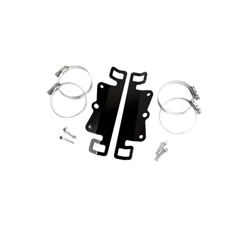 Fox Mount Kit - Secure Reservoir | Universal, Steel, Black. Complete mounting kit with durable brackets, clamps, and screws for flat metal surfaces.
