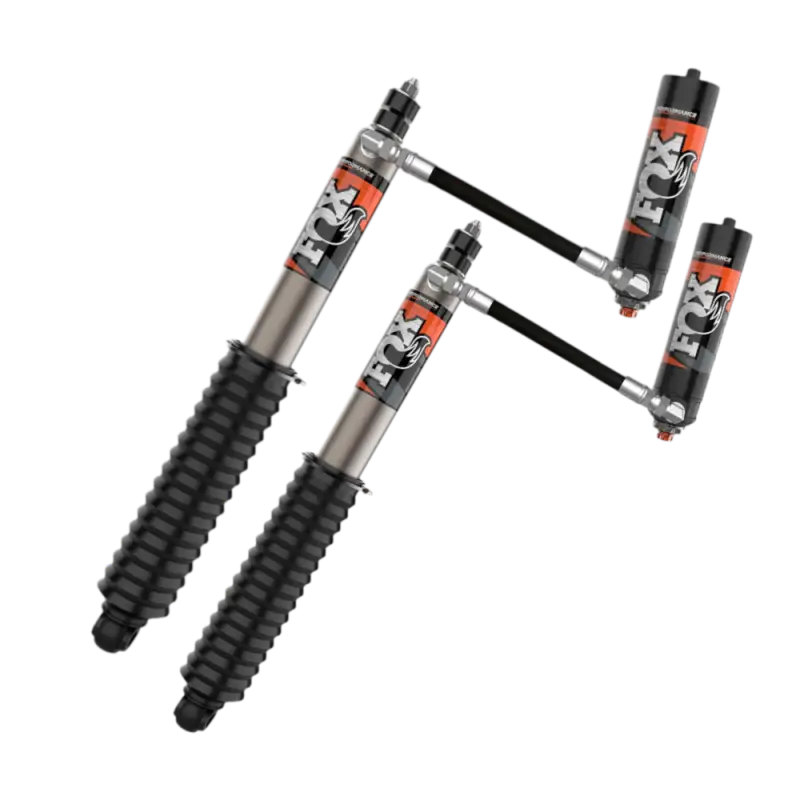 Fox Performance Elite Series 2.5 adjustable shocks for Toyota Tundra 2022+, featuring anodized body and DSC adjusters for enhanced suspension performance.