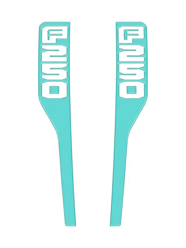 Turquoise F250 Fender Emblem Overlays for 2023-2025 Ford Super Duty trucks