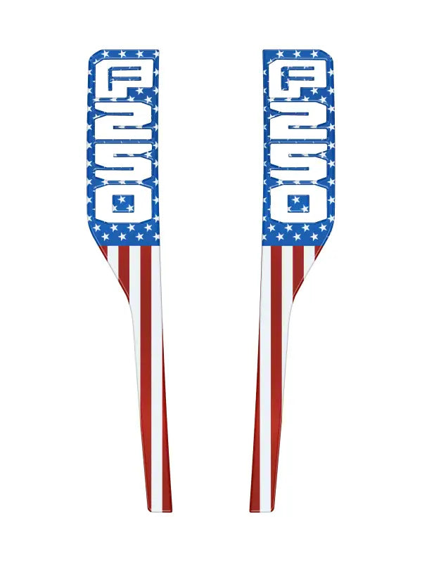American flag-themed fender emblem overlays for 2023-2025 Ford Super Duty trucks
