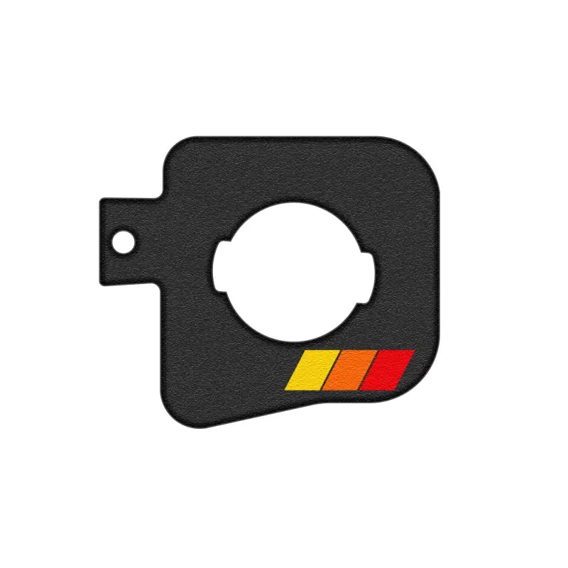 Black and white American flag gas cap holder insert for 2005-2023 Toyota Tacoma, standalone view.